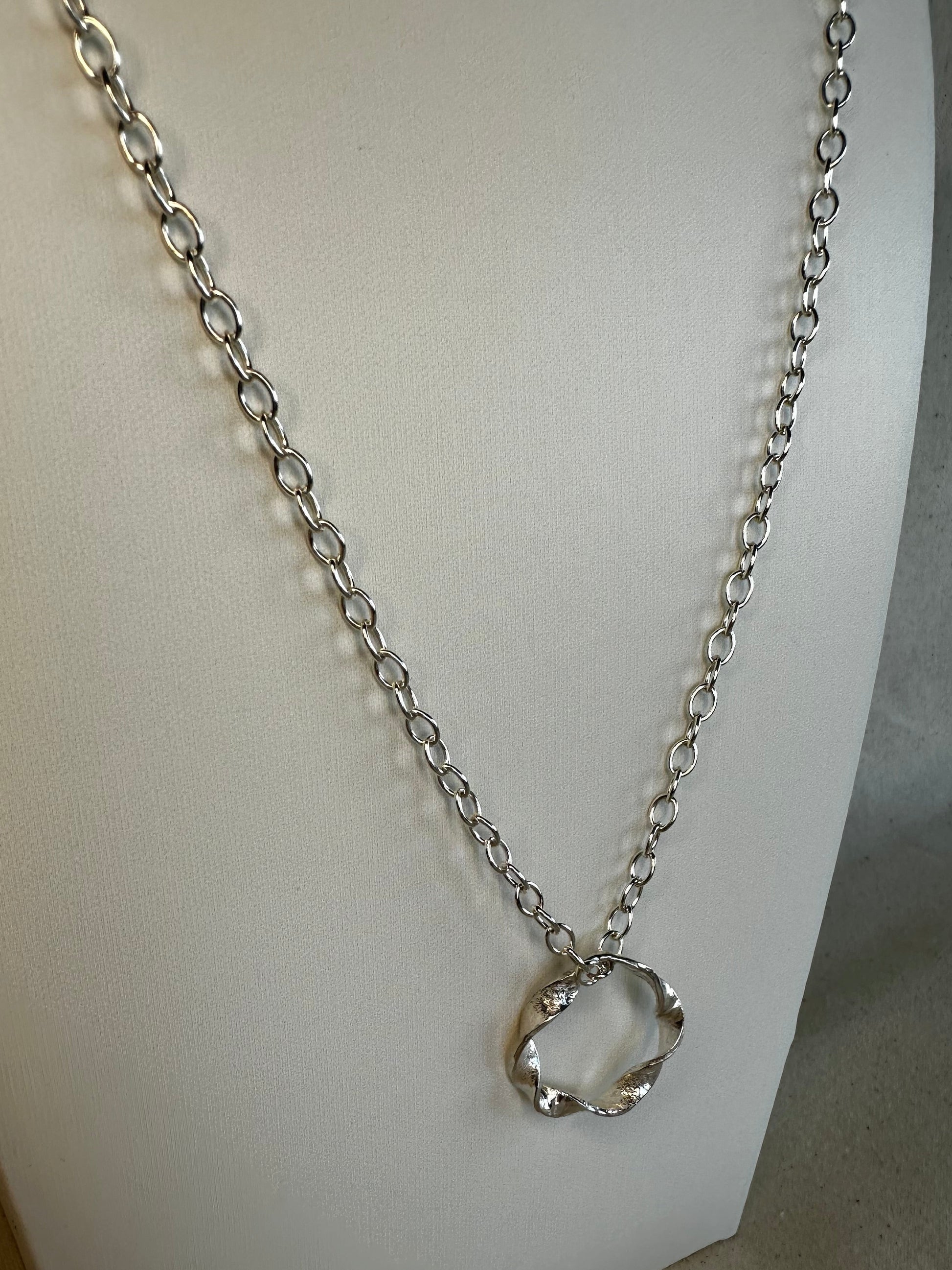 Sterling Silver Twisted Ring Pendant